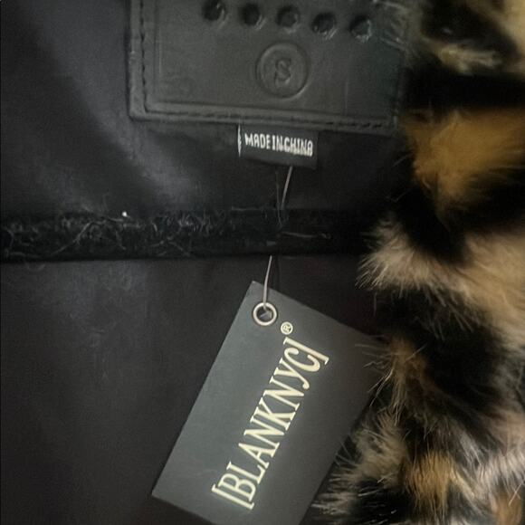BLANKNYC COLORBLOCK LEAPORD PRINT FAUX‎ FUR COAT SIZE S - Picture 5 of 10
